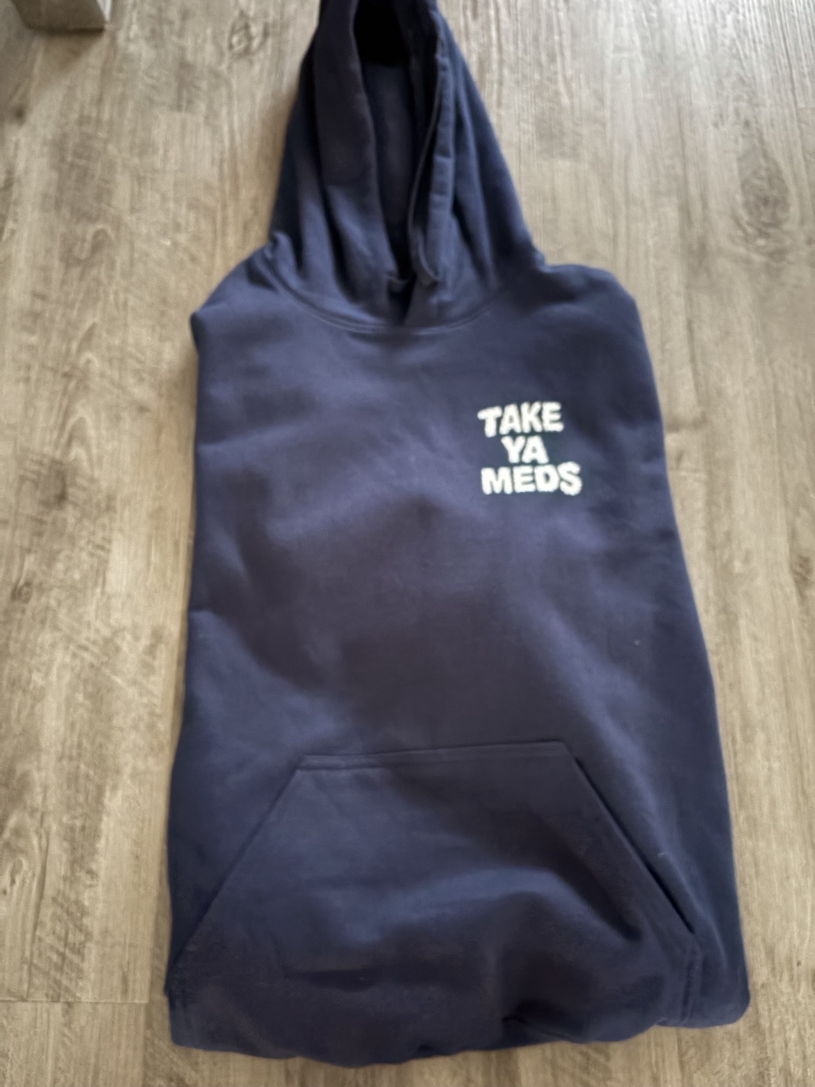 Mascot Hoody in Navy — small chest hit up front